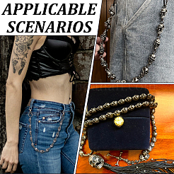 Цепные ремни из цинкового сплава с черепом&nbsp;AJEW-WH0070-24AS