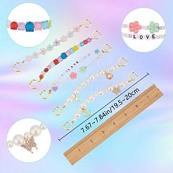 Ensembles de décoration de chaussures de sandale en perles d'acrylique et de verre avec fermoirs pivotants en alliage de zinc&nbsp;FIND-AB00001