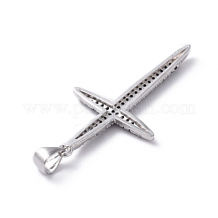 Pendentifs avec zircon cubiques à micro-pavés en laiton&nbsp;ZIRC-G159-02P-02