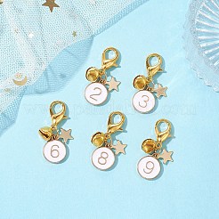 Плоская круглая подвеска с эмалевым сплавом № 0~9 HJEW-JM02357