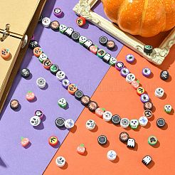 200 Stück 2 Stile Halloween handgefertigte Polymer Clay Perlen&nbsp;CLAY-CJ0001-86