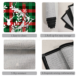 Rectangle avec tapis de table en tissu de coton et lin à motif sur le thème de noël&nbsp;AJEW-WH0196-005