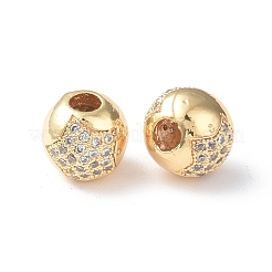 Латунные микро проложить кубического циркония бусы KK-I702-19A-G