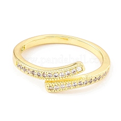 Открытое кольцо-манжета в форме сердца из прозрачного кубического циркония RJEW-I083-11G