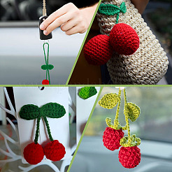 2 шт. полиэстеровая подвеска вишневая&nbsp;HJEW-MA0001-01