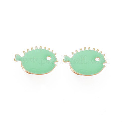 Милая рыбка эмалированная булавка JEWB-S012-002G-NF