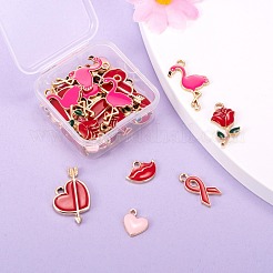 36шт 6 стиля подвески из сплава на день святого валентина с эмалью ENAM-LS0001-72