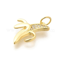 Латунные микропаве прозрачные подвески с фианитом&nbsp;KK-L225-004G-02