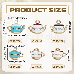 12шт 6 стиля подвески из цинкового сплава с эмалью&nbsp;ENAM-LP0001-43