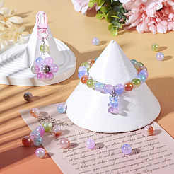 100 шт. переливающихся двухцветных акриловых бусин с УФ-покрытием&nbsp;OACR-TA0002-99