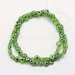Handmade bösen Blick lampwork flache runde Perle Stränge&nbsp;LAMP-L058-10mm-02