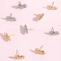 20 шт. 2-х цветная латунная фурнитура для сережек-гвоздиков&nbsp;KK-BBC0022-94