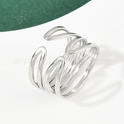 Регулируемые открытые манжеты из нержавеющей стали 304 для женщин&nbsp;RJEW-K299-02P