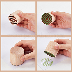 3 pièce de 3 styles de tampons ronds en bois pour gâteaux de lune traditionnels chinois&nbsp;AJEW-OC0004-19A