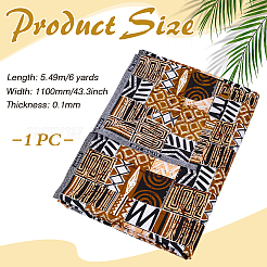 Tela de poliéster con estampado de cera tradicional africana&nbsp;DIY-WH0591-634