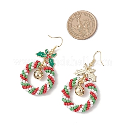 Рождественский венок из стеклянных бусинок&nbsp;EJEW-TA00685