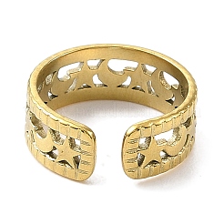 Открытое кольцо-манжета из нержавеющей стали 304 с ионным покрытием (IP) для женщин RJEW-F166-13G-01