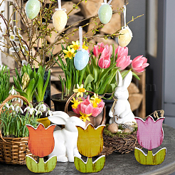 ПВХ тюльпан скульптура витрина украшения&nbsp;DJEW-WH0058-41