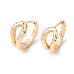 女性のための真鍮のフープピアス  ラウンド  18KGP本金メッキ  18.5x10x20mm&nbsp;KK-CBA341B-12G