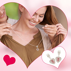 30 шт. европейские подвески-шармы из сплава розового цвета со стразами MPDL-OC0001-01