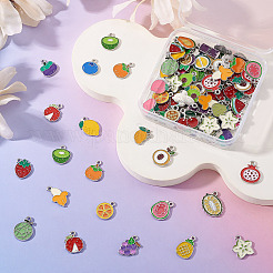 120 Stück 30 Stile Obstlegierung Emaille Charms&nbsp;ENAM-TA0003-42