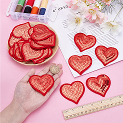 Herz-PVC-Glitzer-Patches zum Aufbügeln/Aufnähen&nbsp;DIY-WH0060-56