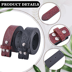 2 шт. 2-цветные ремни-корсеты из коровьей кожи с цветочным тиснением в ковбойском стиле&nbsp;AJEW-CL0002-12B