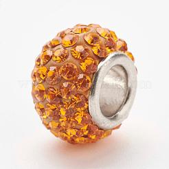 オーストリアクリスタルヨーロピアンビーズ  大穴ビーズ  スターリングシルバーコア925個  ロンデル  248 _SUN  11~12x7.5mm  穴：4.5mm&nbsp;STER-E049-E04