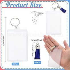 16шт прямоугольный акриловый брелок для фоторамки&nbsp;KEYC-CA0001-34