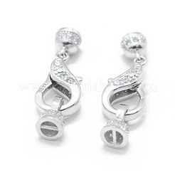 Антикоррозийное родиевое покрытие 925 стерлингового серебра застежки-лобстеры STER-L055-061P