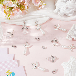 60 шт. 3 стиля гальванического стекла с акриловым искусственным жемчугом с подвесками из сплава FIND-SC0010-07