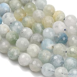 Природные Аквамарин бисер нитей G-L642-F05-8mm