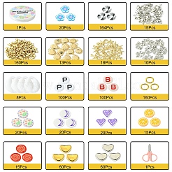 Наборы для изготовления браслетов из полимерной глины и акриловых бусин своими руками DIY-YW0009-58