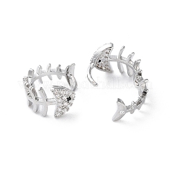 Латунные микро проложить серьги обруча кубического циркония&nbsp;EJEW-P259-17P