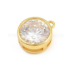 Breloques de zircone cubique clair pavés en laiton&nbsp;CU-CBAD306-24C-G