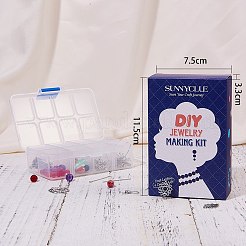 DIYイヤリングセット  トリニティノットリンク付き  チベット風合金トリケトラペンダントとガラスビーズ  アイルランド人  ミックスカラー  11x7x3cm&nbsp;DIY-SC0006-22
