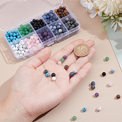 500шт. 10 стиля наборов бусин из натуральных и синтетических драгоценных камней G-NB0005-94
