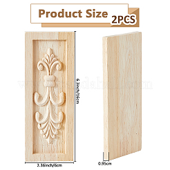 Applique onlay sculpté en bois de caoutchouc&nbsp;AJEW-WH0609-129B