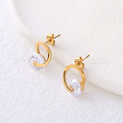 Овальные серьги-гвоздики из нержавеющей стали ES3384