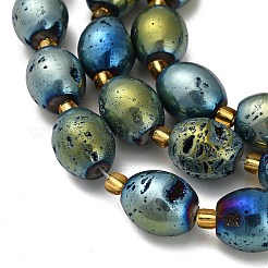 Perles de cristal de géode druzy naturelles électroplaquées&nbsp;G-F833-O01-01B