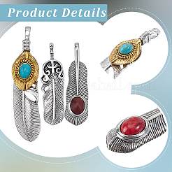 6 pz 3 stili pendenti in lega di stile tibetano&nbsp;FIND-GF0009-11