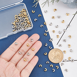 100 шт. 2 крышки для обжимных бусин из нержавеющей стали 304 STAS-UN0041-41