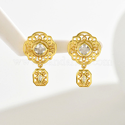 Элегантные винтажные серьги в стиле суда S925 с полым цветочным узором для женщин TT0606
