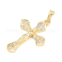 Pendentifs avec zircon cubiques à micro-pavés en laiton&nbsp;KK-F938-24D-G