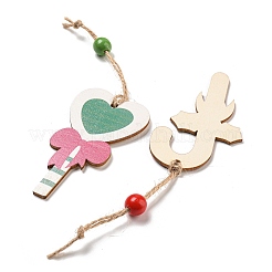 9 ensemble de décorations de pendentif en bois de Noël de 3 styles&nbsp;WOOD-U004-01E