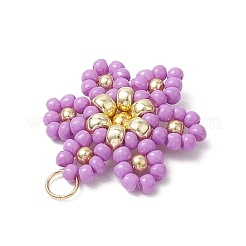 Подвески-цветы из стеклянных бусинок&nbsp;PALLOY-MZ00712-02