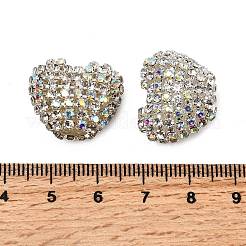 Сверкающие акриловые бусины в форме сердца с украшением из страз&nbsp;OACR-NH0001-02A-07