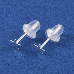 999 feine Silber-Ohrstecker für Damen&nbsp;EJEW-S215-30S-06