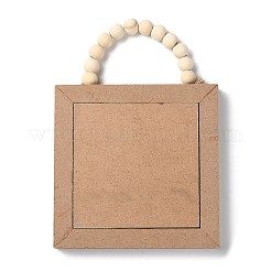 Деревянные квадратные настенные подвесные украшения HJEW-Z004-01A