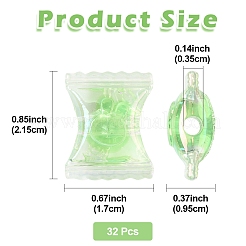 32шт УФ-покрытие Радужные переливающиеся акриловые бусины OACR-FS0002-14